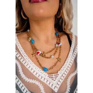 NEW TREASURE JEWELS women's seaside sweetheart necklace in gold